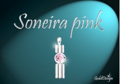 Soniera pink - přívěsek stříbřený